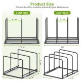 LAEMYFYRE Pan and Pot Organizer Rack, Cutting Board Organizer for Cookie Sheet,Frying Pan inside Cabinet,Baking Pan, Tray Organizer for Kitchen Storage - Total 5 Compartments(2 Pcs) - Retail: $23