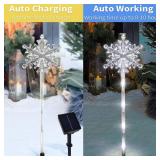 5 Pcs Acrylic Solar Pathway Stakes Lights Outdoor Waterproof, 8 Modes Christmas Decorations Outdoor Yard, Solar Christmas Garden Decor Lights (Xmas Snowflake White) - Retail: $20