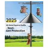 Onlyfly Metal Squirrel Baffle - Squirrel Baffle for Bird Feeder Pole, Upgrade Spring Motion Design for Better Protection, 19 Inch Heavy Duty Guard for Outside Bird Feeder Pole Mount (Pole Not Included