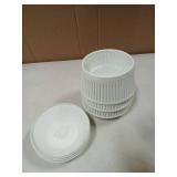 Meshpot 5 inch Orchid Pots with Holes for Repotting with Excellent Airflow and No Leaking, Set of 3, Decorative Orchid Planter with Air-Pruning, Plastic White Orchid Container with Saucers - Retail: $