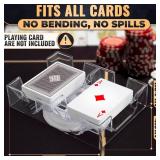 Playing Cards Holder Rotating 360° Compact Plastic Playing Card Tray for Easy Access 2 Decks with Smooth Rotation | Organizes Multiple Decks for Canasta, Poker & More, Great for Valentines Day Gift -