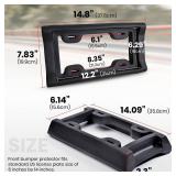 AR-PRO Ultimate License Plate Bumper Guard Screws Included - 2.3" Thick Rubber License Plate Mount Protects Bumper from Scratches and Dents - Universal Fit for Cars, Trucks, SUVs, and Vans - Retail: $