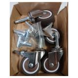NERILEE 2 Inch Rubber Caster Wheel Set of 4(2 with Brakes & 2 Without) with 5/16" x 1-1/2" (8 x 38mm) Stem Sockets, for Furniture Crib Trolley Dining Car Casters - Retail: $14