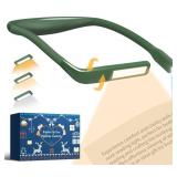 Neck Reading Light, Book Light for Reading in Bed, Eye-friendly Wide Reading Lamp, Bendable Arms & 2 Bright Lights, Rechargeable Booklight Stepless Dimming, Book Lover Gifts Knitting Crochet Craft - R