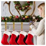 SPSHENG Gold Stocking Holdears for Mantle Set of 4, Christmas Stocking Holders, Stocking Hangers Hooks for Mantle for Christmas Ornaments for Counter Tables, Fireplace Mantle Decoration - Retail: $10
