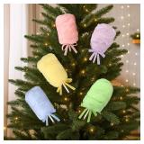Pinkunn 5 Pcs Pastel Christmas Decorations Cotton Candy Ornaments Fake Cotton Candy Tree Picks Topper 10.63" Handcrafted Hanging Ornament for Xmas Theme Party Supplies New Year Gift - Retail: $34