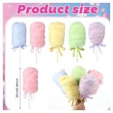 Pinkunn 5 Pcs Pastel Christmas Decorations Cotton Candy Ornaments Fake Cotton Candy Tree Picks Topper 10.63" Handcrafted Hanging Ornament for Xmas Theme Party Supplies New Year Gift - Retail: $34