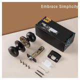 NCSEN Matte Black Door Knobs,Interior Door Knob with Lock,Coastal Style Door knob for Privacy and Bedroom (Bath or Privacy) - Retail: $13