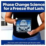 4 Mid-Size Cooler Freeze Packs 10x10 inch Screw Cap. The Coldest Pack at 18 Degrees F. No Ice Needed, Reusable. You Add Water & Save. C.S. Brand Packs Have 4,000 Reviews Avg. 4.6 Stars - Safe USA Made