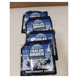 4 Mid-Size Cooler Freeze Packs 10x10 inch Screw Cap. The Coldest Pack at 18 Degrees F. No Ice Needed, Reusable. You Add Water & Save. C.S. Brand Packs Have 4,000 Reviews Avg. 4.6 Stars - Safe USA Made