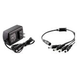 Security Camera Power Adapter with Splitter,ISEEUSEE Camera Cable 12V 2A 100V-240V  FCC UL Certified CCTV Power Adapter Transformers-Fits Analog/AHD DVR/Camera (Splitter Not Included) - Retail: $11