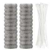 24 Pieces Lint Traps Washing Machine Stainless Steel Lint Snare Traps Laundry Mesh Washer Hose Filter with 24 Pcs Cable Ties - Retail: $10