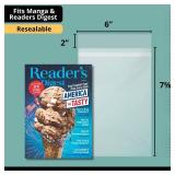 Display Zone Resealable Digest & Manga Bags - 100 Pack Acid-Free Polypropylene Plastic Sleeves - Clear Protection for Digest, Manga, & Small Paperback Books - Archival Storage Covers for Collectors - 