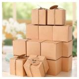 VGOODALL 50PCS Small Gift Boxes, 2 x 2 x 2 inches Mini Party Favor Boxes with Blank Tags for Wedding Bridal Shower Birthday Party DIY - Retail: $8