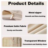 Space Saving Hanging Garment Bag with Self Compression Zipper, 2025 New Space Saver Clothes Storage Organizer, Dust Cover Clothes Bags for Down Coat Suit Dress or Jacket (Beige, L) - Retail: $9