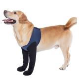 COODEO Dog Socks & Paw Protectors - Front Paws Only, Non-Slip Waterproof Dog Boots to Prevent Paw Licking, Protect Wounds & Aids Post-Surgery Recovery (Blue, L) - Retail: $32