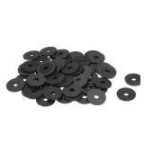 uxcell 60Pcs M6 Nylon Flat Washers 6mm ID 25mm OD 2mm Thick Plain Washer Grommets Plastic Sheet Gasket Fastener Sealing Spacer Gasket Ring, Black - Retail: $8