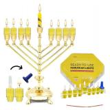 Hanukkah Pre-Filled Olive Oil Glass Cup Candles, 3 Hours, Ready to Use, 44 Cups for All 8 Nights of Hanukkah (Original Olive Oil, Single) - Retail: $35