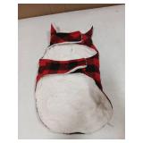 Malier Dog Winter Coat, Classic Plaid Fleece Dog Cold Weather Coats Pet Jacket with Pocket, Windprood Warm Coat Vest Pet Clothes Apparel for Small Medium Large Dogs (Red, Large) - Retail: $20