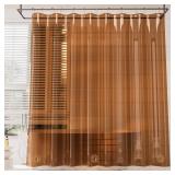 AmazerBath Premium EVA Shower Curtain Amber, Luxury Clear Brown Jelly-Like Soft Waterproof Shower Curtain with 3 Weighted Stones and 12 Grommets, Recyclable Packaging - Retail: $14