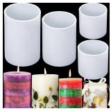 Silicone Candle Molds for Candle Making, 4In and 3.5In and 2.5In and 2In Cylinder Mould Epoxy Resin Casting for Candlestick Make - Retail: $10
