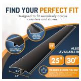 Lindas Essentials Silicone Stove Gap Covers (2 Pack), Heat Resistant Oven Gap Filler Seals Gaps Between Stovetop and Counter, Easy to Clean Stove Gap Guard (21 Inches, Black) - Retail: $10