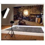 Yeele 8x6ft Background for Photography Vintage Traditional Smithy Workshop Interior Backdrop Anvil Blacksmith Shop Rural Smithy Adult Man Photo Booth Shoot Vinyl Studio Props - Retail: $25
