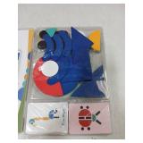 LiKee Open Ended Wooden Shape Puzzles (36 Blocks&60 Cards) for Toddlers 3+ Years Old, Montessori Development Toys Preschool Education Activity Travel Toy Board Games for Kids 4-8 Yrs - Retail: $13