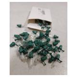 Mudder 50 Pcs Replacement Mini Light Bulbs Christmas Tree 2.5 V Incandescent Glass String Light Bulbs with Base Indoor Outdoor Xmas Decoration, 0.17 Ampere, 0.425 Watt (Clear,Green) - Retail: $8