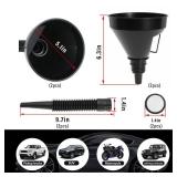 Sylvil 2-Piece Wide Mouth Oil Funnel with Flexible Extension, Auto Nozzle Hose Funnel with Handle and Removable Mesh Screen Filter, for Water, Gas, Coolant, Transmission, Engine Oil, Car Accessories -