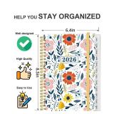 2026 Planner - Weekly and Monthly Planner from Jan 2026 - Dec 2026, Spiral Planning 2026 with 12-Month Tabs, Inner Pocket, 6.25" x 8.5", Pink Flower - Retail: $7