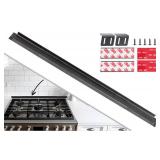 Expandable Rear Stove Gap Cover for Slide-In Ranges Stainless Steel, Black Powder Coated Adjustable Up to 32³ Dual Install Options (1.5 inch WIDE) - Retail: $30