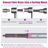 Hair Curling Iron Barrels & Round Brush Attachment for Dyson Supersonic Hair Dryer, 5 in 1 Hair Tools Replacement Parts Automatic Curling Suit, Accessories for Multiple Hair Styles - Retail: $40