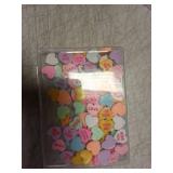 Qumenan 120 Pcs Valentine Conversation Heart Resin Pastel Candy Heart Ornaments for Table Decorations Vase Filler Valentines Wedding Home Table Party Decor Macaron - Retail: $15