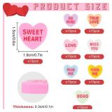 Qumenan 120 Pcs Valentine Conversation Heart Resin Pastel Candy Heart Ornaments for Table Decorations Vase Filler Valentines Wedding Home Table Party Decor Macaron - Retail: $15