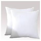 TAOSON Set of 2, 100% Cotton Soft Square Decorative Throw Pillow Protector Covers Sofa Solid Colors Couch Cushion Covers Pillow Cases with Hidden Zipper Only Cover No Insert - White 20 x 20 inch - Ret