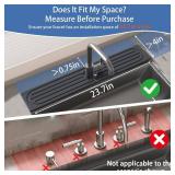 Stone Faucet Mat for Kitchen Sink with Raised Feet, Sink Mat for Kitchen Faucet, Water Absorbent Diatomite Stones Sinks Tray, Sink Splash Guard & Protectors, Stone Drying Tray for Bathroom Counter - R