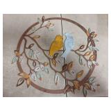 Ferraycle Metal Wall Art Bird on Tree Branch Silhouette Bird Art Decor for Living Room Garden Bedroom Office Home Wall Housewarming Party Decor(Trendy Color) - Retail: $13