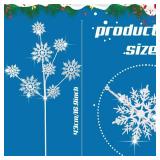 Thiccywoov 6 Pcs Glitter Snowflake Picks for Floral Arrangements 16.9 Inch Christmas Snowflake Picks Sprays Branches White Xmas Tree Sticks for Winter Wonderland Decorations Vase Fillers Wreath DIY - 