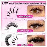 Lash Clusters Kit 100D Manga Eyelash Clusters with DIY Spikes 13-19MM Spiky Volume Cluster Eyelash Extensions Wispy Individual Lash Extensions Kit Anime Lashes Cluster Bond & Seal Tweezer by MilyBest 