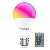 Color Changing Light Bulbs, 5W A19 RGB LED Light Bulbs with Remote Control & Memory Function - 16 Colors, 6500K White, E26 Screw Base, Dimmable Multicolor Light Bulb for Bedroom, Party, Home Decor - R