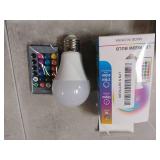 Color Changing Light Bulbs, 5W A19 RGB LED Light Bulbs with Remote Control & Memory Function - 16 Colors, 6500K White, E26 Screw Base, Dimmable Multicolor Light Bulb for Bedroom, Party, Home Decor - R