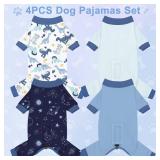 Bienbee Dog Pajamas, 4 Pack Dog Recovery Suit Shedding Suit Cute Soft Puppy Clothes Dogs Pjs Onesies Jammies Adjustable Breathable & Stretchy Clothes for Small Medium Large Dogs Girl Boy Puppy-S - Ret