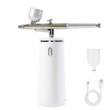Microtree Nano Facial Steamer - Rechargeable & Portable High Pressure Face Oxygen Sprayer Machine, 0.3mm Nozzle Micro Mist Skin Hydrator, Essential Water Infusion Facial Spa Treatment, White - Retail: