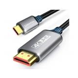 USB C to HDMI Cable 6Ft | 4K High-Speed USB 3.1 Type-C to HDMI Cord [Thunderbolt 3/4/5 Compatible] with MacBook, Galaxy S9 to S24, iPhone 15/16, iPad Pro, iMac, Surface