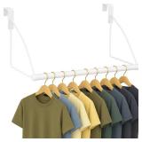 HOLDN STORAGE Over The Door Hanger - Door Rack Hangers for Clothes - Space Saving Designed for Bedroom & Bathroom - Ideal for Clothes & Towels - Drying Rack, White - Retail: $26