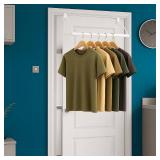 HOLDN STORAGE Over The Door Hanger - Door Rack Hangers for Clothes - Space Saving Designed for Bedroom & Bathroom - Ideal for Clothes & Towels - Drying Rack, White - Retail: $26