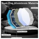 Qimshemi No Soliciting Sign for House with Stake, 10 x 10 Inches No Soliciting Yard Sign with 28 Inch Long Stake, Metal Aluminum No Soliciting Signs for Home, Polite No Soliciting Sign for House Funny