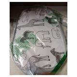 Seefoo Foldable Toy Storage Basket with Zipper Lid & Handles - Collapsible Stuffed Animal Organizer Bin, Space-Saving Lightweight Toy Chest for Baby, Kids, Nursery, Living Room - Animal Print, Gray - 