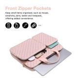 MOSISO 360 Protective Laptop Case 16 inch, 15-15.6 inch Laptop Sleeve Compatible with MacBook Pro 16 inch, HP Acer Dell Lenovo ASUS, Square Quilted Bag Cover with 2 Pockets&Handle&Belt, Chalk Pink - R